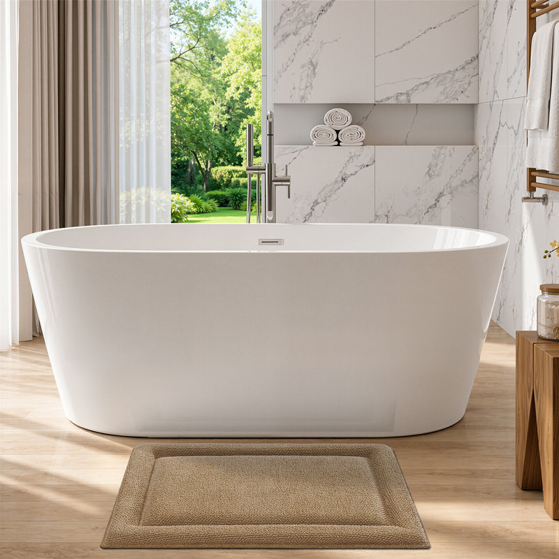 Tapis pour salle de bain en mousse viscoélastique kaki 16 po x 24 po, Simple - l 16 po x L 24 po, Kaki