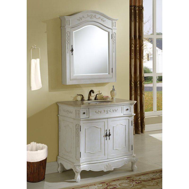 Ensemble de meuble-lavabo simple 36 po Burnet, Blanc antique