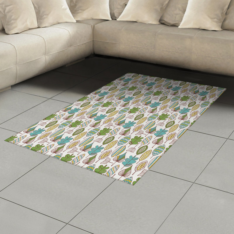 Floral High Density Long Fiber Poly Threads Decorative Area Rug Carpet, Rectangle 4' x 5'8"
