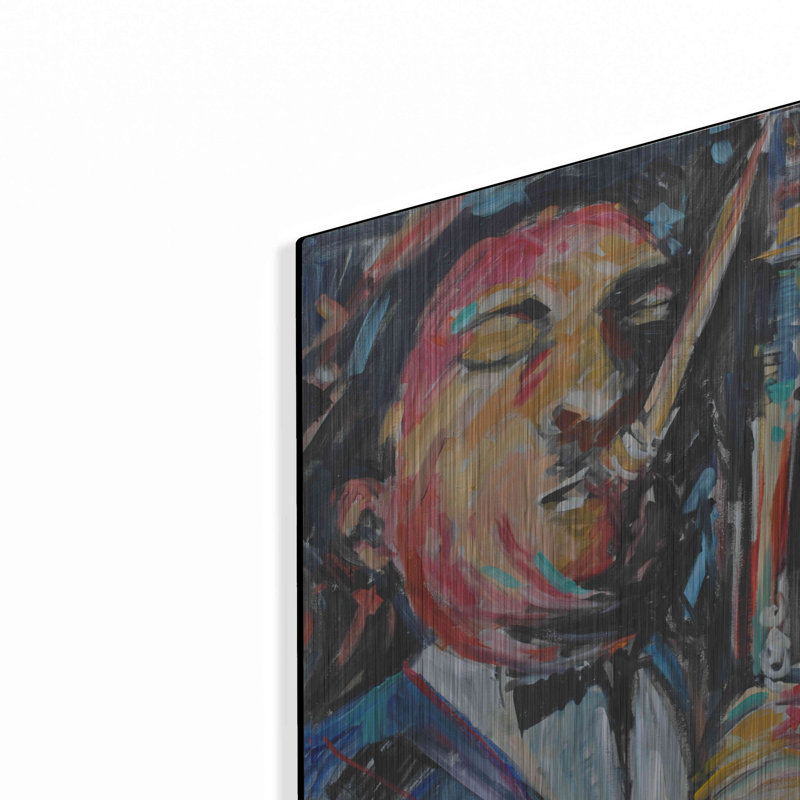 «Sax Man» par Jadei, art mural en métal, H 16 po x l 12 po