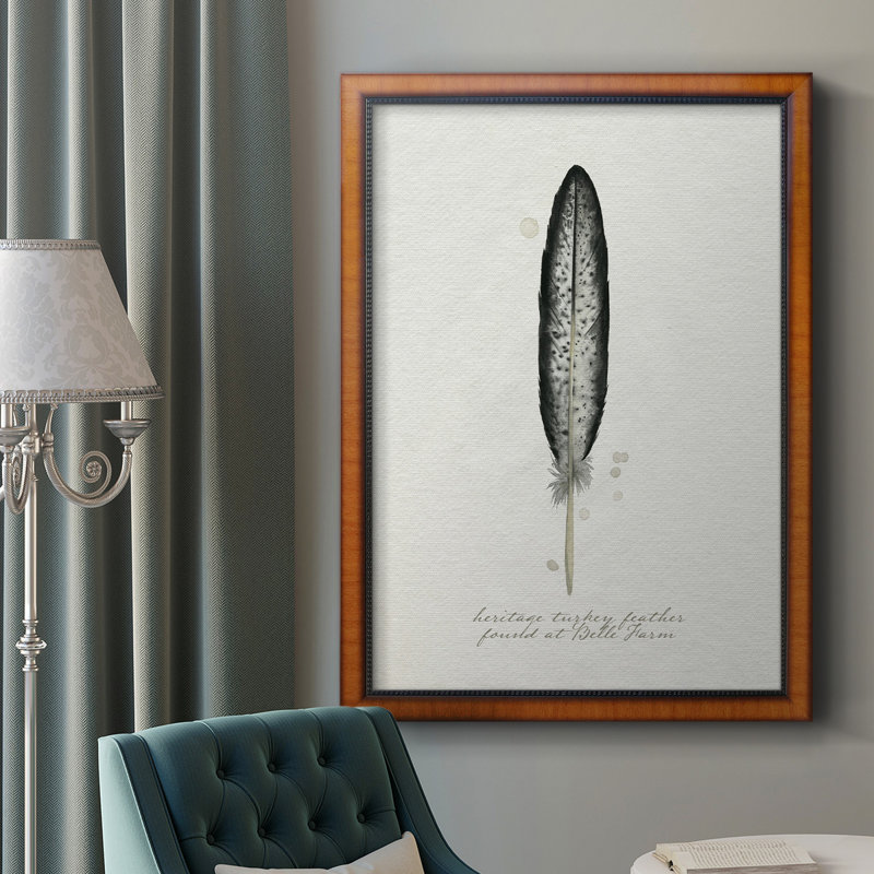 Toile encadrée Found Feather II - prête à être accrochée, H 20 po x l 16 po x P 2,5 po