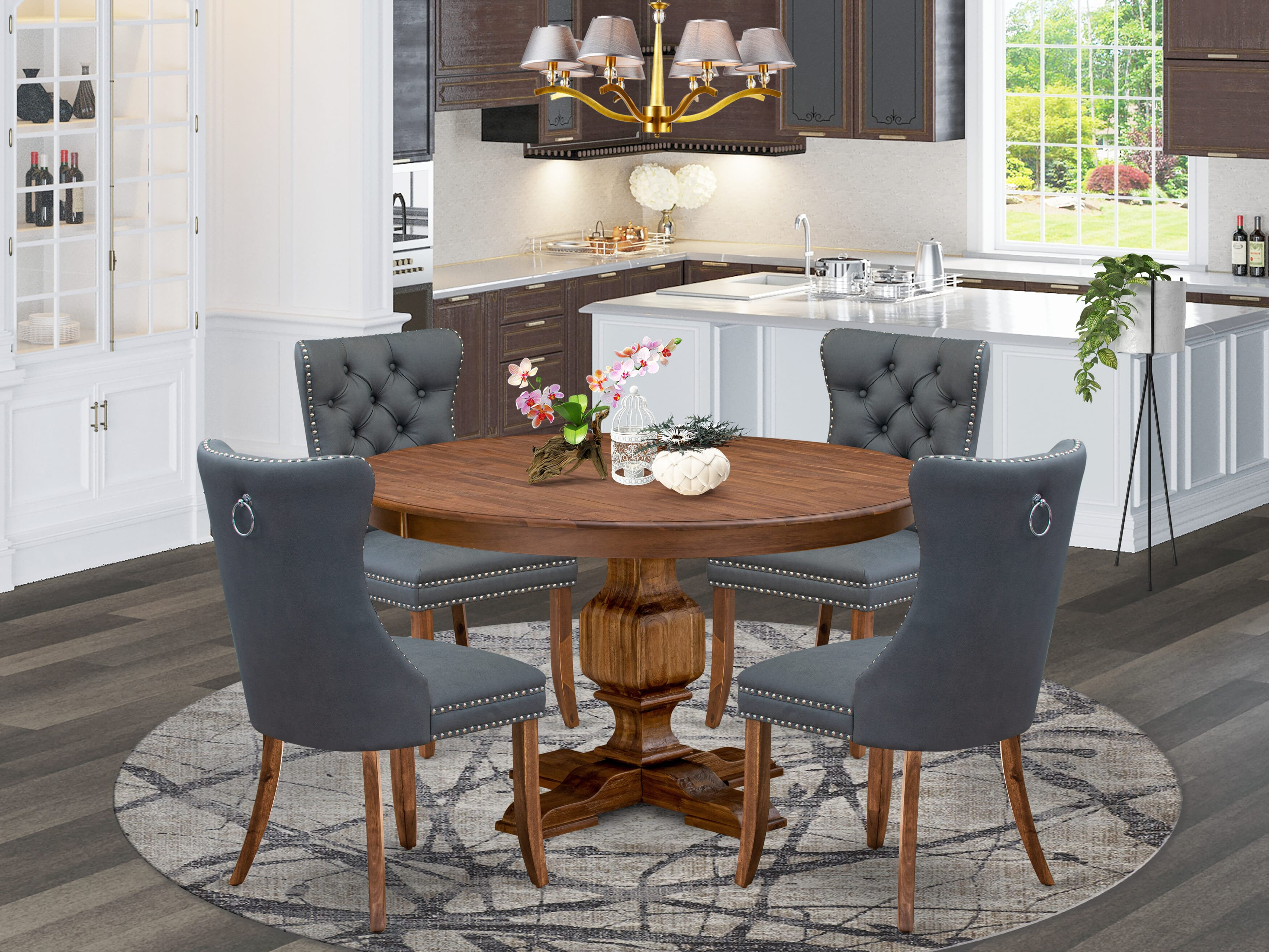 Red Barrel Studio 5-piece Dining table set included a Kitchen Table and ...