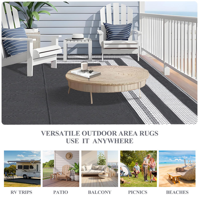 Outdoor Rug Outdoor Plastic Straw Rug Waterproof Reversible Rugs for Patio Lightweight Easy Clean Floor Mat for Outdoors RV Patio Backyard Deck Picnic Beach Trailer Camping