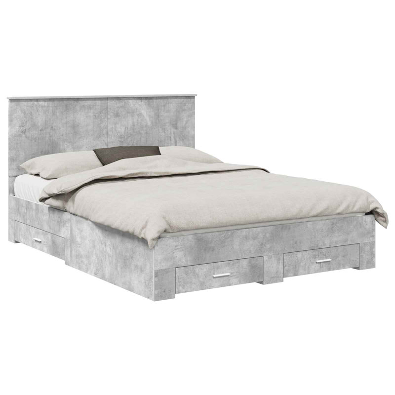 Bed, Kingsize (5'), Concrete Grey