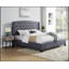 Belize 3-Piece Upholstered Bedroom Set, Tufted Wingback Bed with Two Grey Nightstands for Elegant and Comfortable Sleep-380227172