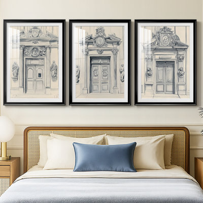 LANDSCAPES Series XXVI  -Custom Framed  Premium Print W Matt - 3 Pieces