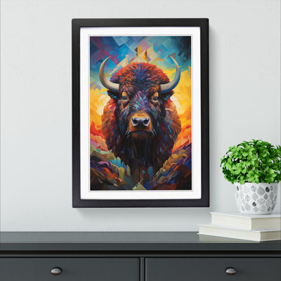 Buffalo Orphism No.3 - Single Picture Frame Print on Wood