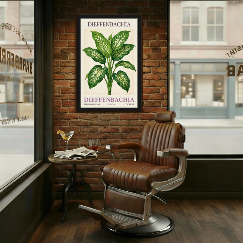Plantes et fleurs, motif de feuilles vivaces tropicales, plante de Dieffenbachia, H 30 po x l 20 po