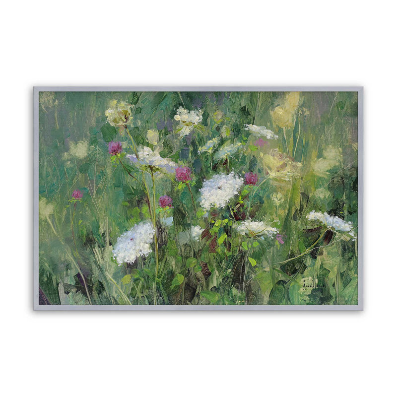 Impression de rêve de fleurs sauvages, H 12,25 po x l 15,25 po, Cadre argenté