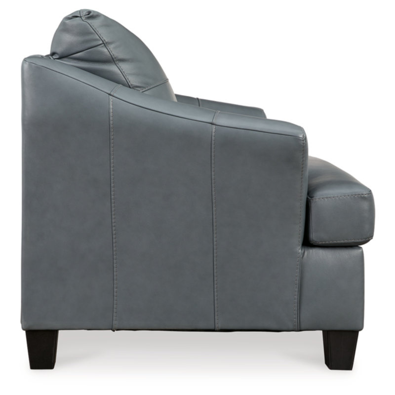 Genoa Contemporary Oversized Gray Leather & Steel Chair