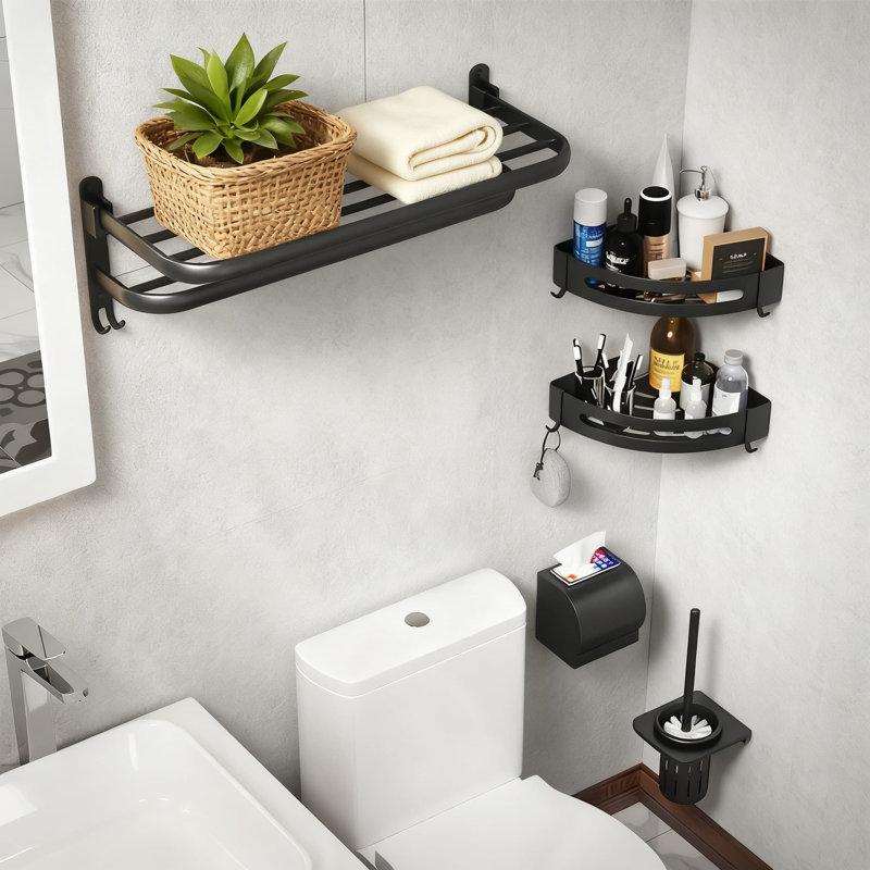 Porte-serviettes mural pliable avec barres doubles, porte-serviettes de salle de bain robuste en acier inoxydable, conception peu encombrante avec crochets pour la cuisine et la lessive