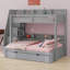 Lit superposé avec escalier de rangement, lit gigogne, tablettes de rangement, DEL et USB-602908095