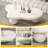 39.4" Modern Cloud Coffee Table – White Irregular Oval Top With Wood Ball Tripod Base, Soft Matte Finish