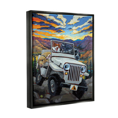 «Dogs Off-Roading Desert Drive Mountain Sunset», art mural par CR Townsend