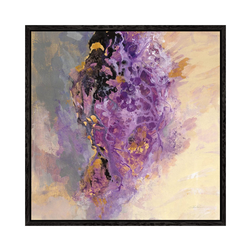Amethyst 1 Piece Wall Art on Canvas, 93.98 cm H x 93.98 cm W, Black Floater Framed