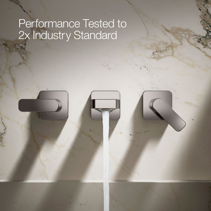 Parallel Wall-Mount Bathroom Sink Faucet Trim, Vibrant Titanium