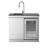 Outdoor Kitchen Sink & Beverage Fridge Module, 304 Stainless Steel Cabinet With Built-In Refrigerator, Weather-Resistant Outdoor Kitchen Island Component-127943177