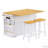Rolling Kitchen Cart with Drop Leaf, 2 Bar Stools, Power Outlet and 5 Open Side Racks-118094523