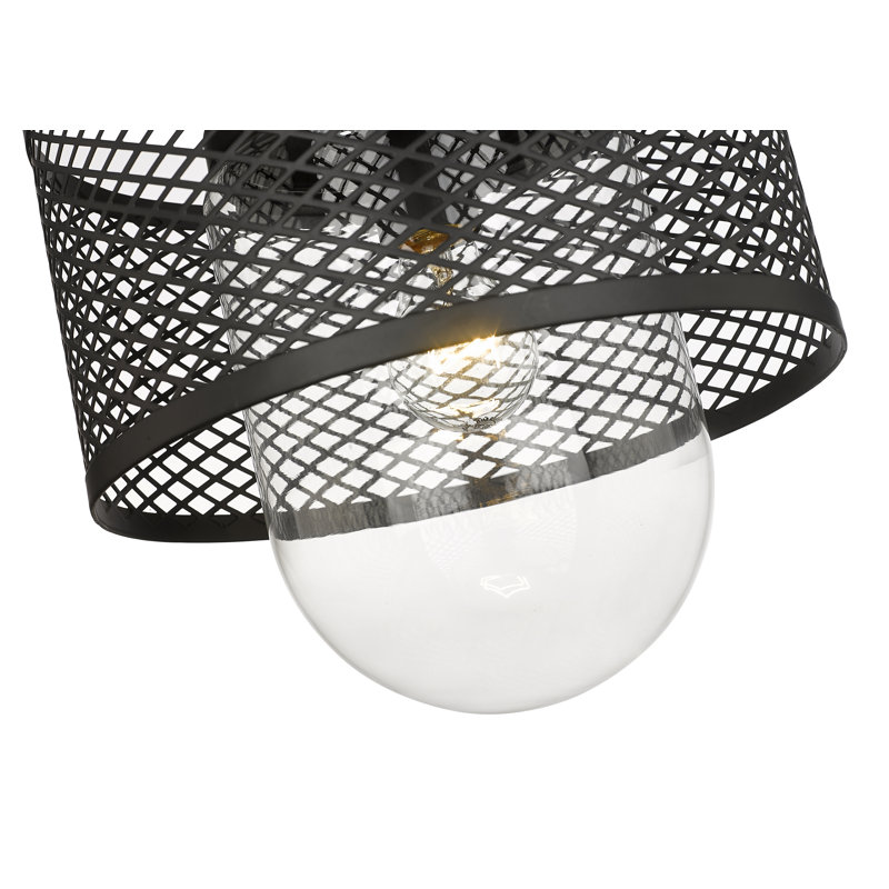 Luminaire suspendu 1 lumière Kipton, Noir mat