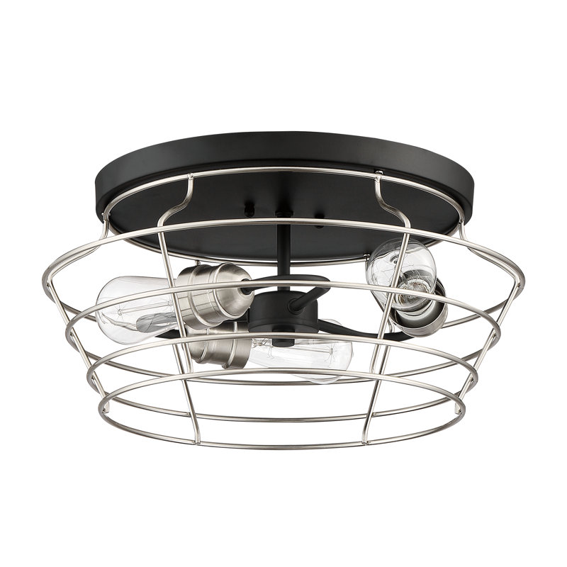 Clair Flush Mount, Flat Black/Brushed Polished Nickel