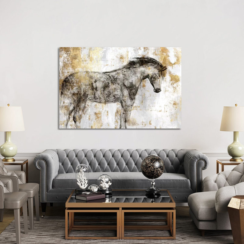 Equestrian Gold I - Wrapped Canvas Print, 152.5 cm H x 101.5 cm W