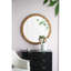 Miroir en bois 33,5 "avec cadre perlé élégant pour la décoration de salon de chambre à coucher ronde