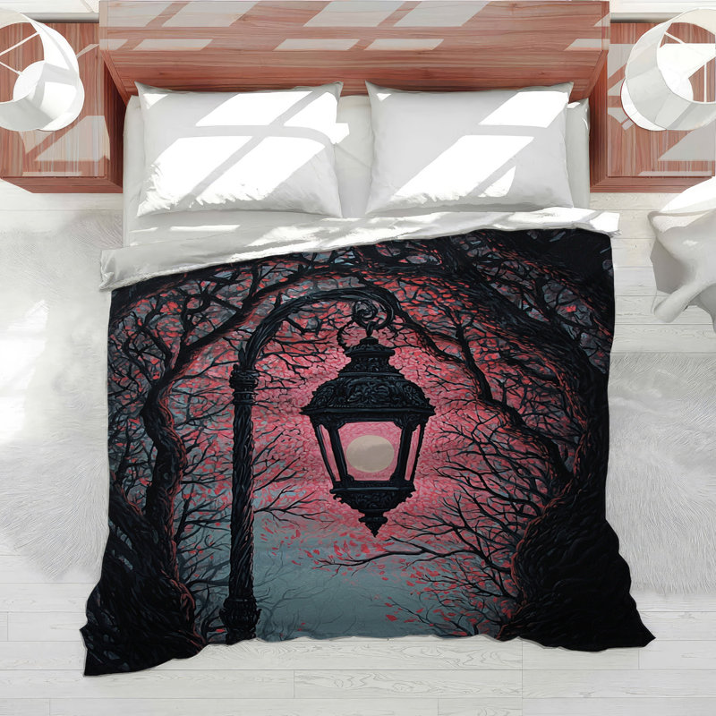 Street Lamp Bedding Night Comforter Parisian, Twin Comforter