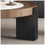 Table basse ronde Storage & Style, 90 cm L x 90 cm P x 35 cm H, placage noyer et incrustations de marbre