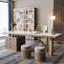 Bureau 62,99 po gris + or fritté rectangulaire + bois manufacturé + acier inoxydable avec bureau à 3 tiroirs-109743991