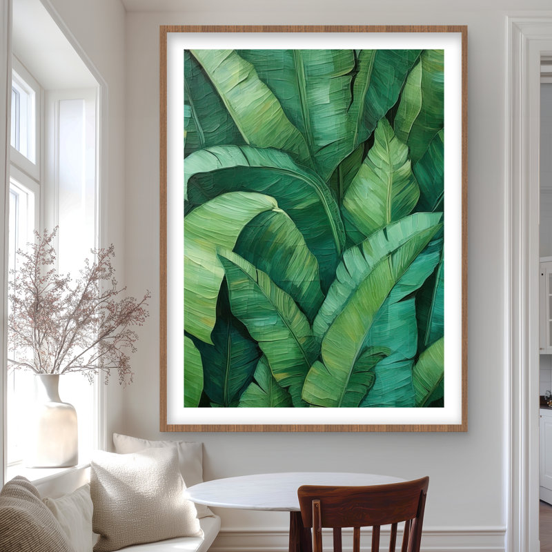 Feuilles denses - Reproduction matte encadrée pour le décor du salon, H 48 po x l 36 po, Brun