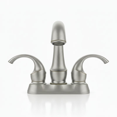 High Arc Double Handle Centerset Bathroom Faucet with Pop-Up Drain