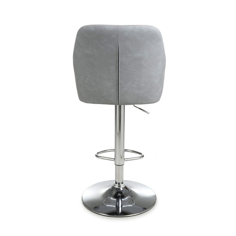 Clabo Swivel Upholstered Adjustable Height Counter Stool, Light Grey