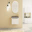 Armoire de salle de bain avec lavabo en résine et porte à fermeture en douceur - meuble-lavabo flottant moderne et contemporain