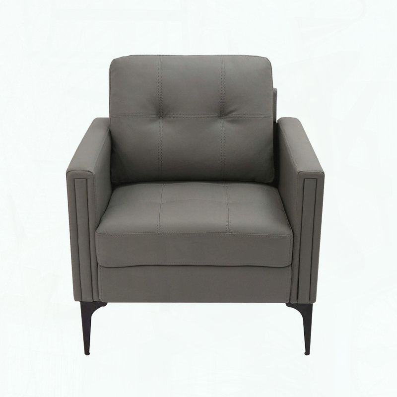 Chaise d'appoint moderne - Similicuir - Gris, Gris
