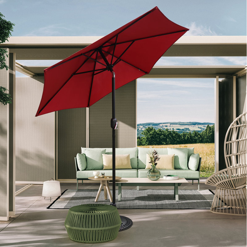 Parasol de marché en polyester 90 po Bohanan, Rouge