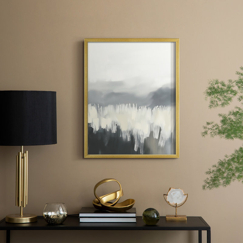 Série LX de LANDSCAPES - reproduction encadrée de qualité supérieure - prête à être accrochée - aucun clou requis, Or