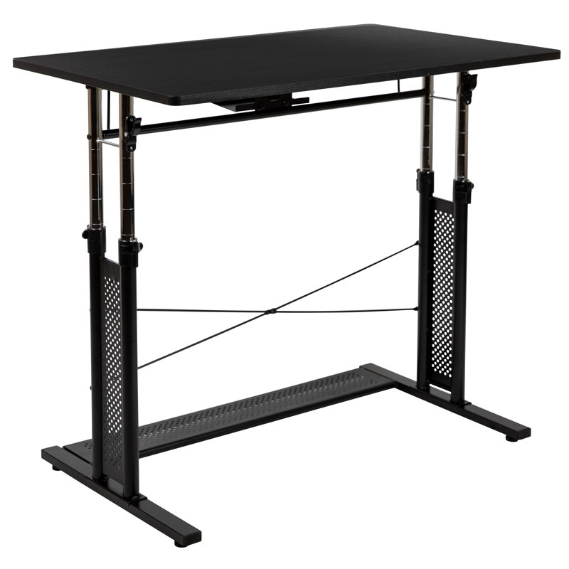 Height Adjustable Sit to Stand Home Office Desk, Black