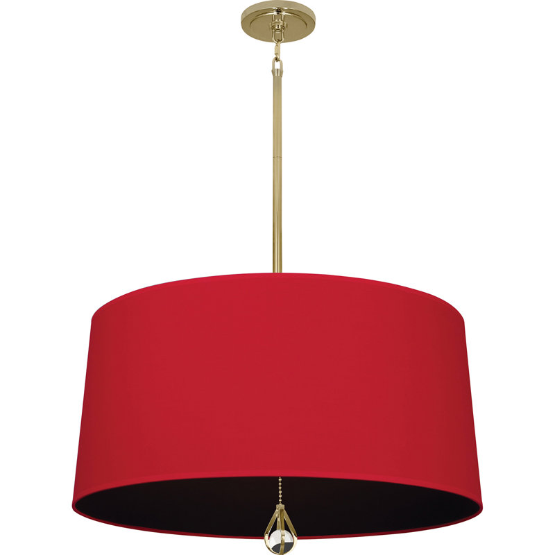Custis 3 - Light Chandelier, Richmond Red/Blacksmith Black Lining, Modern Brass