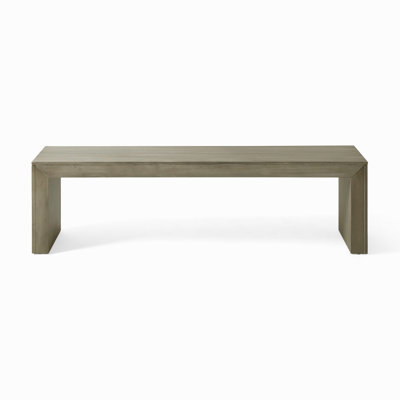 Acacia Wood Dining Bench, Light Gray Oak