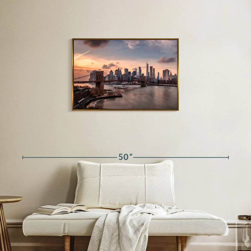 Brooklyn Dusk, Cadre flottant doré, 31 po x 21 po
