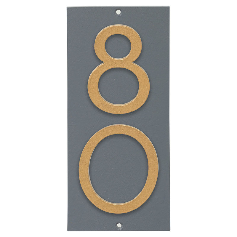Plaque murale rectangulaire verticale flottante 6 po, Gris/doré, Oui