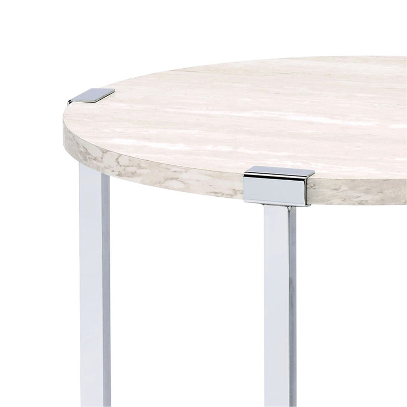 Table de bout ronde avec support, en chêne blanc et carré de 24 pouces, 17 lb, un centre de table moderne fonctionnel, idéal pour exposer des magazines