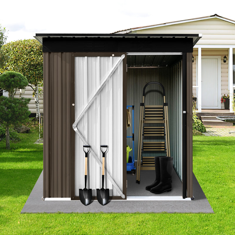 Remise en métal de 5 pi 4 pi - verrouillable, imperméable, imperméable pour jardin, verrouillable