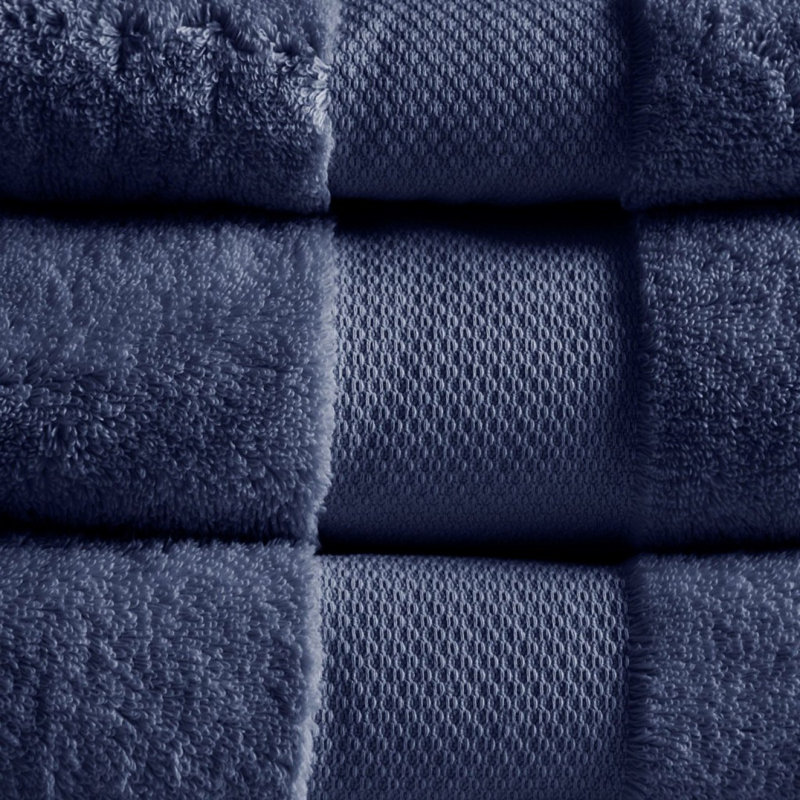 Cotton 6 Piece Bath Towel Set, Navy