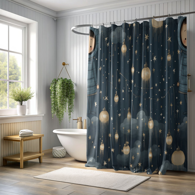 Rideau de douche Merry Twilight - Premium, H 74 po x l 71 po