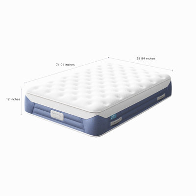 Glacier Cool 12" Twin Plush Hybrid Mattress with Cooling Fabric and Airflow