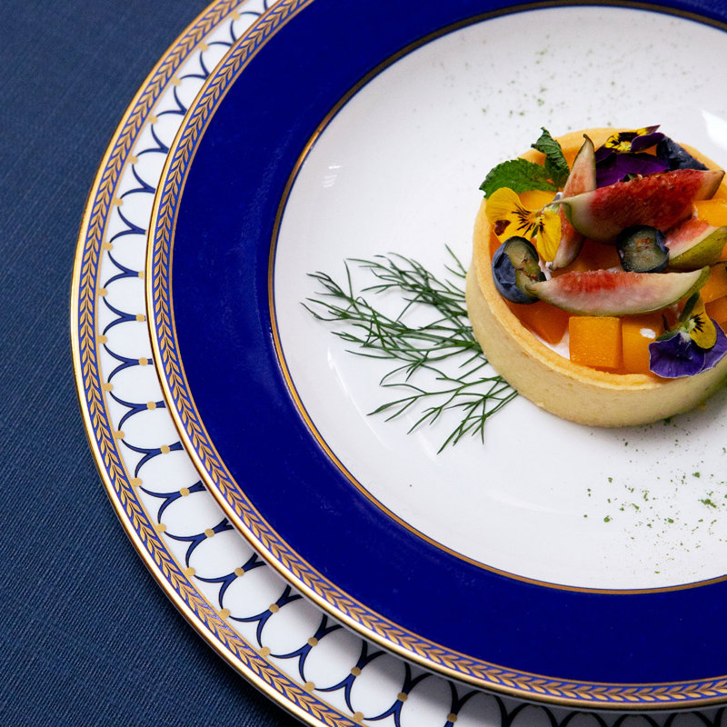 Blue and Gold Porcelain 8" Salad Plate