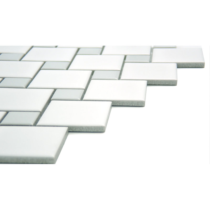 Spin White/Gray 11 in. x 11 in. Matte Porcelain (16.88 sq. ft./Case), White/Silver