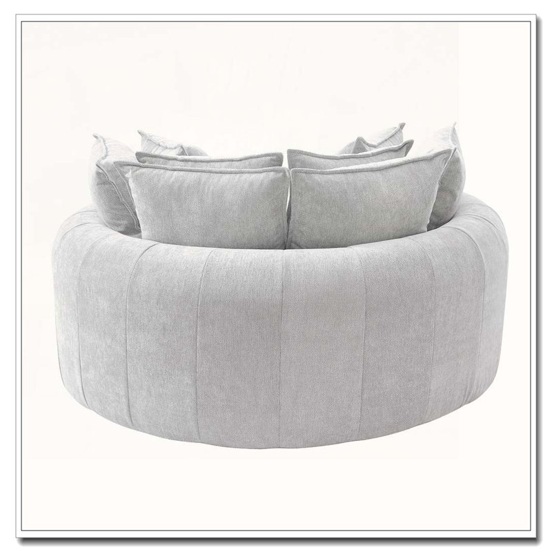 Fauteuil d'appoint rembourré en tissu chenille, Gris clair