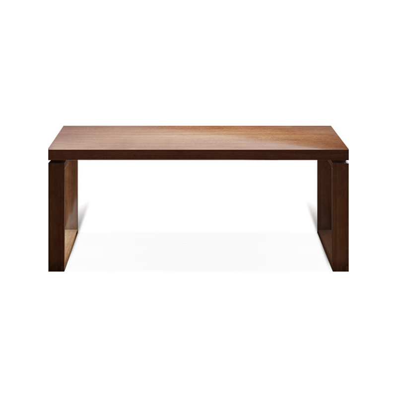 Bureau rectangulaire en bois massif noyer clair, H 29,53 po x l 86,61 po x P 23,62 po